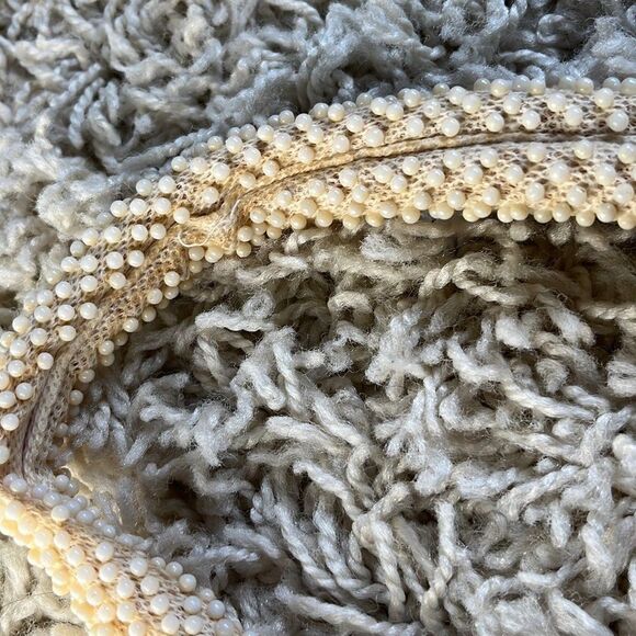 Beautiful cream 1960s Vintage Handmade White Beaded Handbag Purse Kiss-lock - Picture 10 of 16